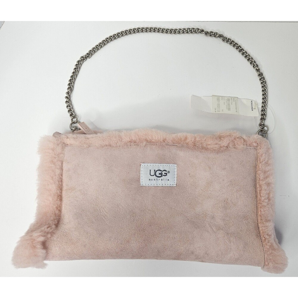 NEW Authentic UGG Australia Suede Leather Shearling Sherpa Sheepskin Hand Muff!!